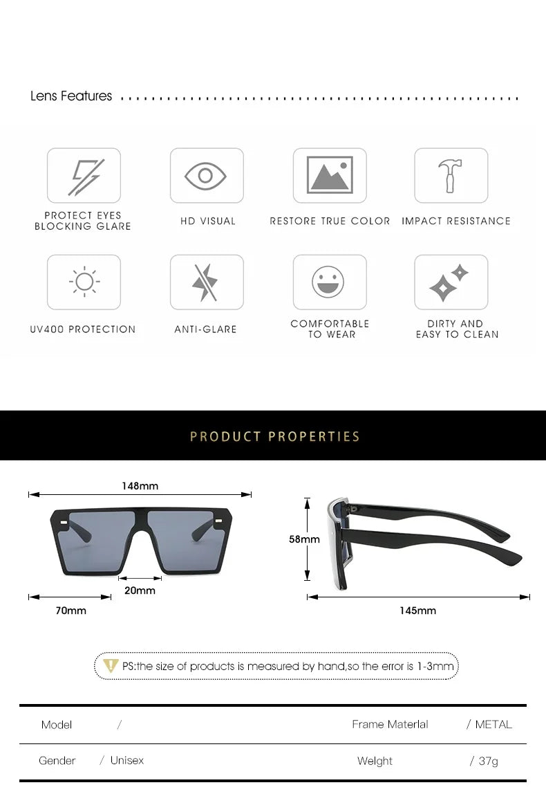 Oversize Square Gradient Sunglasses