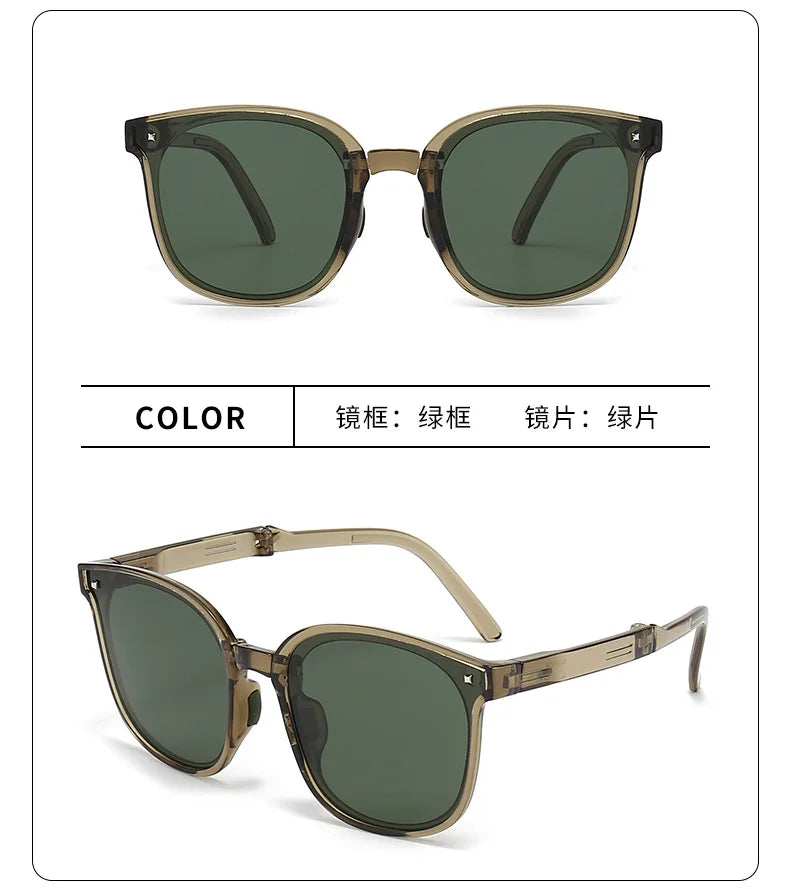 Lightweight Folding Square Sunglasses