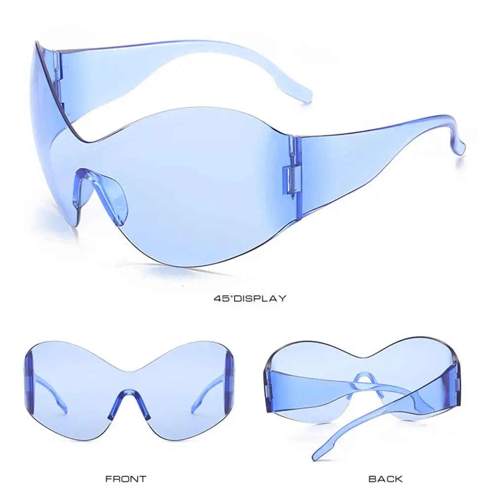 Trendy Oversized Rimless Y2K Sunglasses