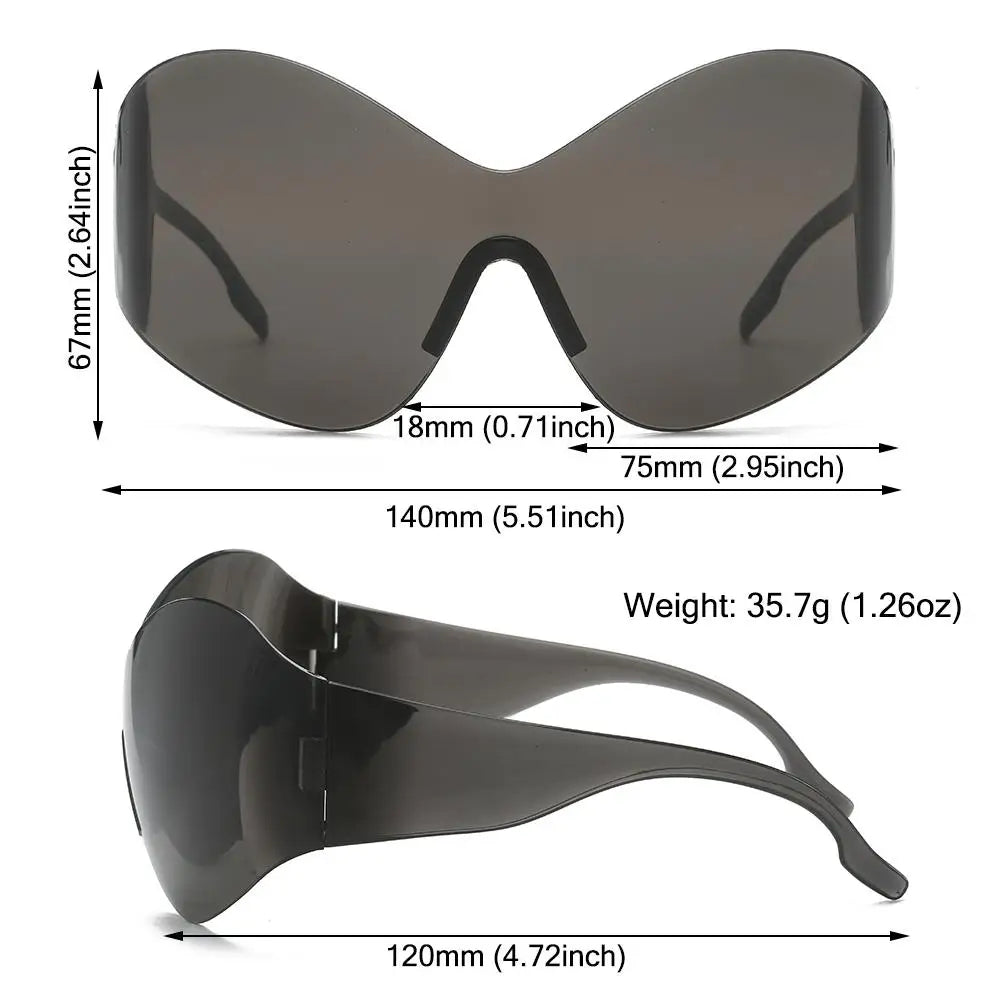 Trendy Oversized Rimless Y2K Sunglasses