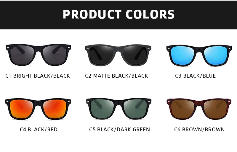 Classic Polarized Square Sunglasses