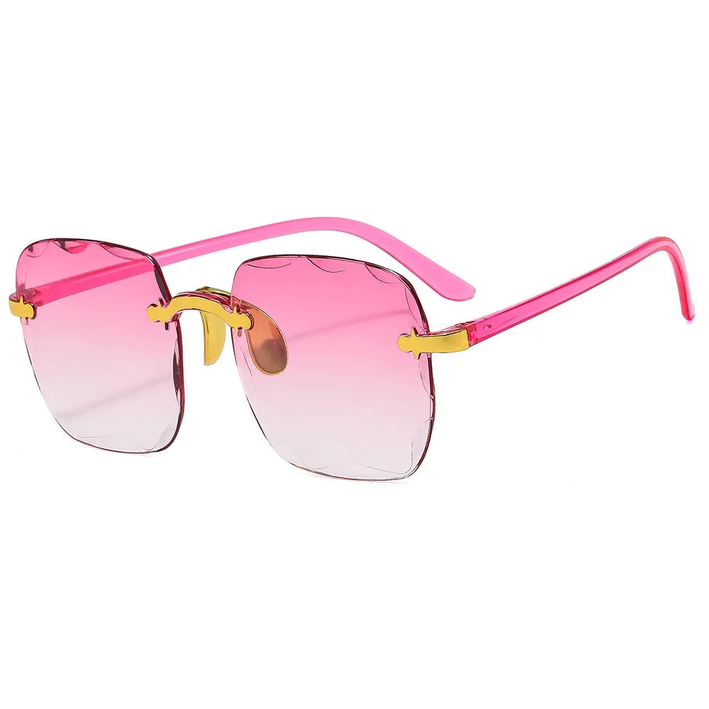 2024 New Rimless Women's Sunglasses Fashion Gradient Lenses Sun glasses Lady Vintage Alloy Legs Classic Designer Shades UV400