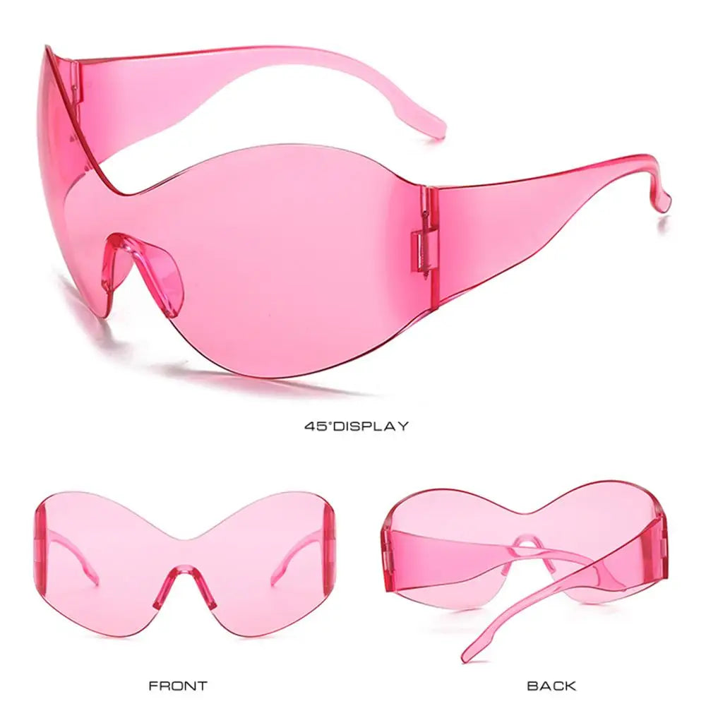 Trendy Oversized Rimless Y2K Sunglasses