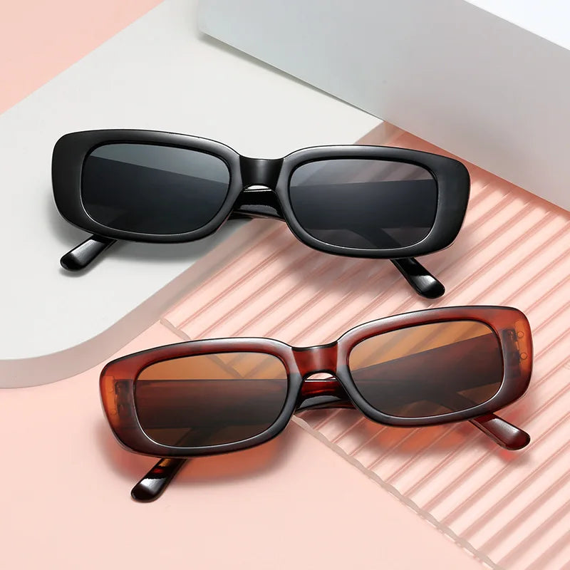 Retro Rectangle UV400 Sunglasses