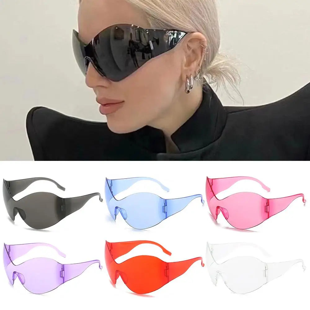 Trendy Oversized Rimless Y2K Sunglasses