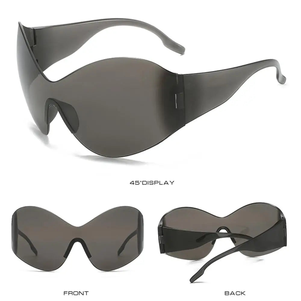 Trendy Oversized Rimless Y2K Sunglasses